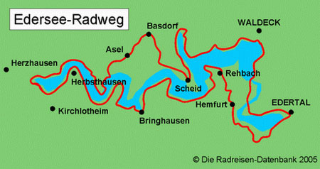 routekaartje Edersee Radweg